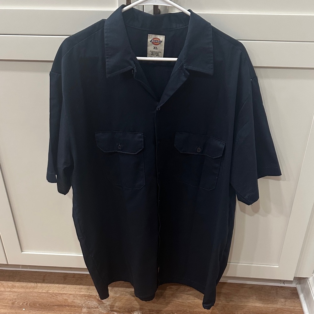 Dickies Men's Dark Blue Button Down Work Shirt XL